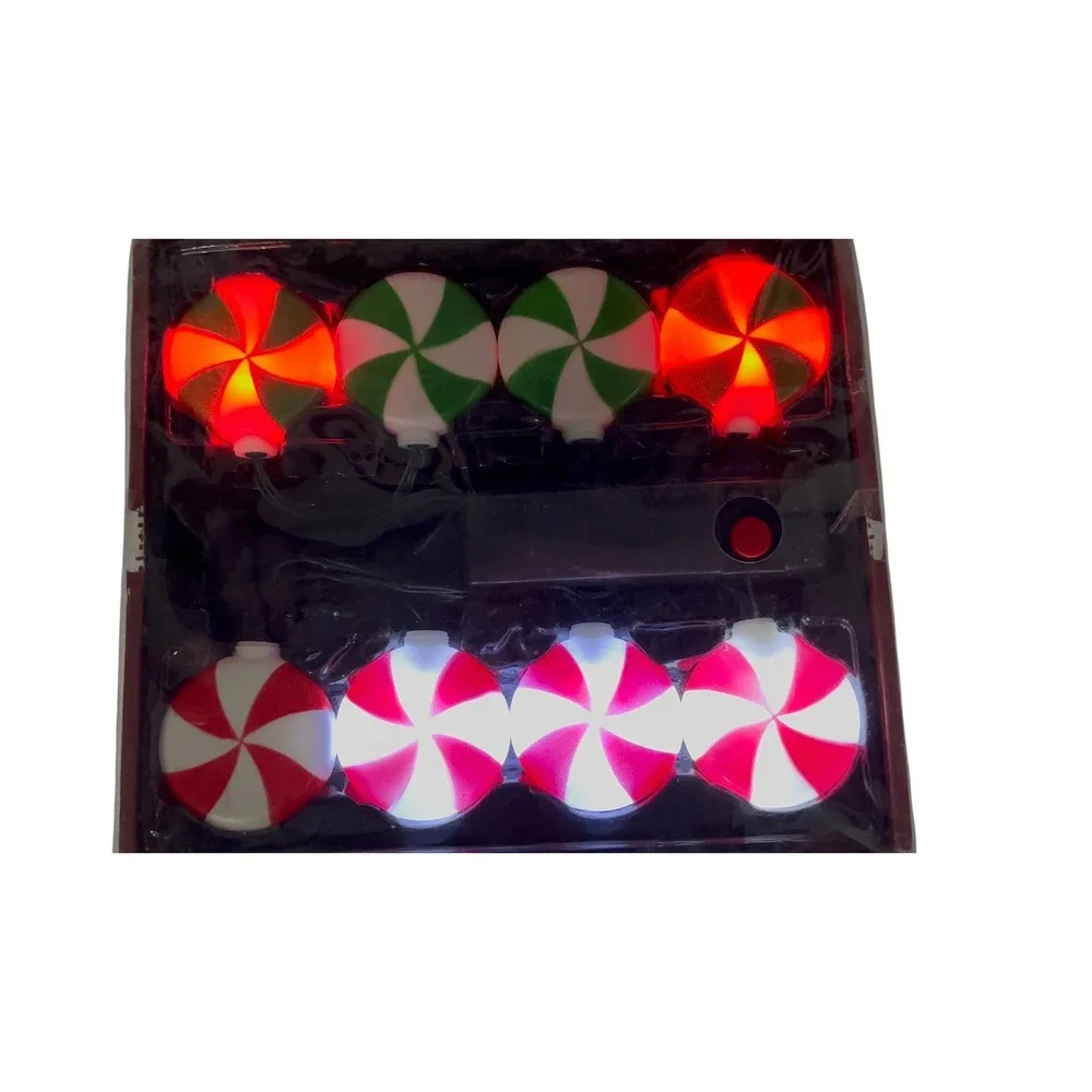 Christmas Mints‎ Color Blinking Lights Set Of 8 Jingle Balls Sound Motion